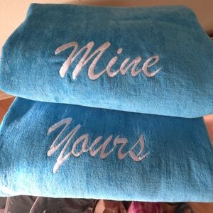 Turquoise Oversize 2-piece Towel Set